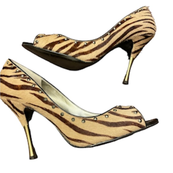 Guess By Marciano Fur Open-toe Heels - Picture 2 of 8